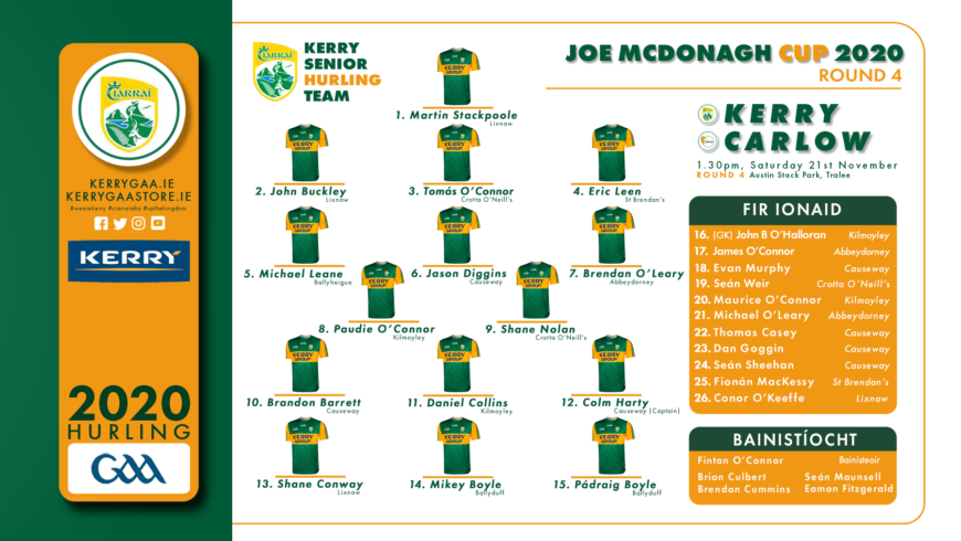 Team Announcement: Kerry vs Carlow