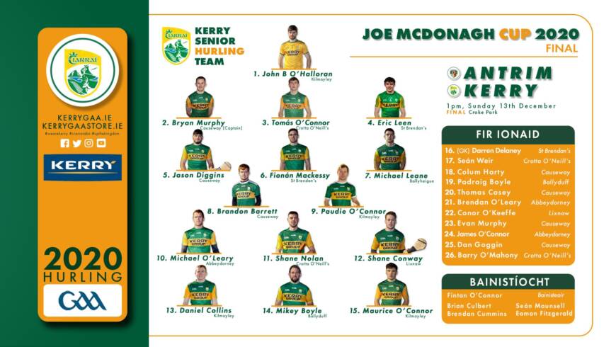 Team Announcement: Kerry vs Antrim