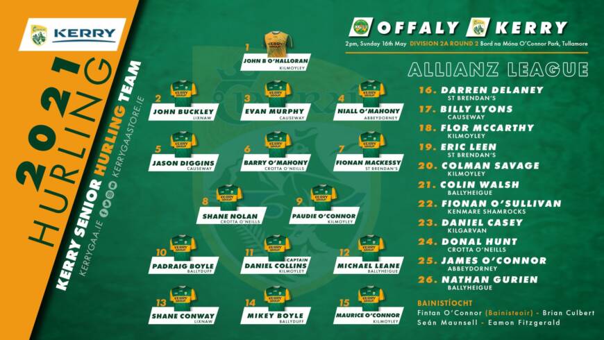 Team Announcement: Kerry vs Offaly