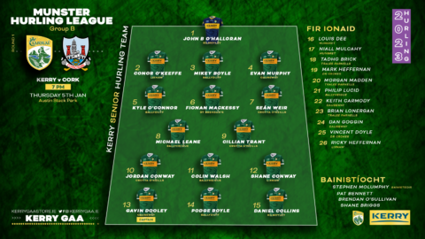 Team Announcement: Kerry vs Cork – Munster Hurling League