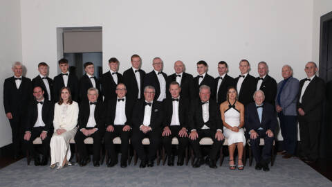 2024 Munster GAA Award Winners

Back Row (Left to Right): Pat Moore (Waterford, Distinguished Servce Award), Jack Tompkins (representing Larry Tompkins, Hall of Fame Football), Euan Murray (Tipperary, Minor Hurler of the Year), Darragh McCarthy (Tipperary, Under 20 Hurler of the Year), Killian Dennehy (Kerry, Minor Footballer of the Year), Michael Hedigan (Cork, Handballer of the Year), Brian Lohan (Clare, Manager of the Year), Anthony Daly (Clare, Hall of Fame Hurling), Cormac Dillon (Kerry, Under 20 Footballer of the Year), Tom O'Sullivan (Kerry, Senior Footballer of the Year), Daniel Relihan (Cork, Handballer of the Year), Allan McNamara (Cork, Sarsfields - Club of the Year), Tim O'Driscoll (Cork, Sarsfields - Club of the Year), Eamonn Kelleher (Cork, Sarsfields - Club of the Year)

Front Row (Left to Right): John Brennan (Munster GAA Operations Manager), Kate Tompkins (representing Larry Tompkins, Hall of Fame Football), Dermot “Weeshie” Lynch (Munster GAA PRO), Kieran Leddy (Munster GAA CEO), Ger Ryan (Munster GAA Chairman), Tim Murphy (Munster GAA Vice-Chairman),  Bob Ryan (Munster GAA Treasurer), Ciara Murphy (Kerry, Ladies Footballer of the Year), Denis Hurley (Cork, Sarsfields - Club of the Year)
Missing from photo: Laura Hayes (Cork, Camogie Player of the Year), Nickie Quaid (Limerick, Senior Hurler of the Year)