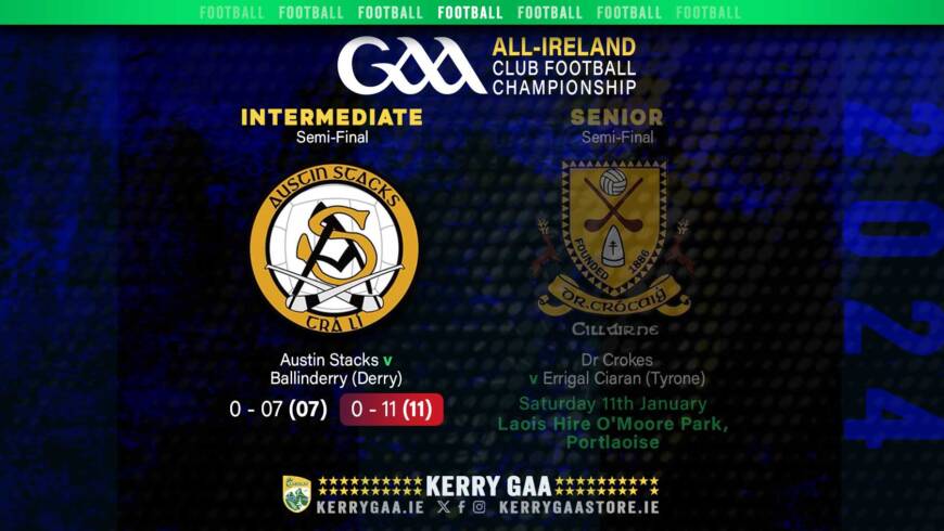 Austin Stacks defeated by Ballinderry in All-Ireland Semi-Final